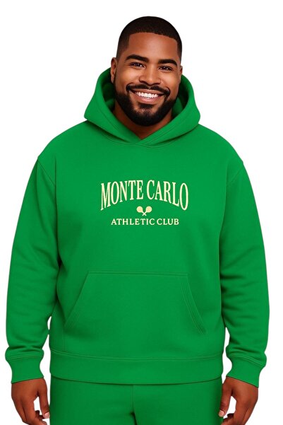 BENROMA سترة رياضية مطبوعة بتصميم مونت كارلو للجنسين مقاس كبير