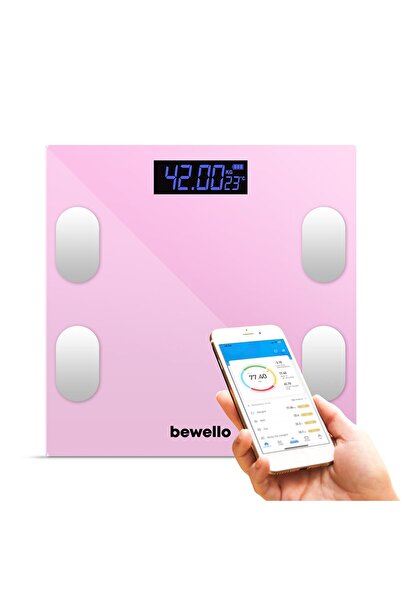 CED AUTO TRADE Smart scale - 180 kg - battery - glass - pink