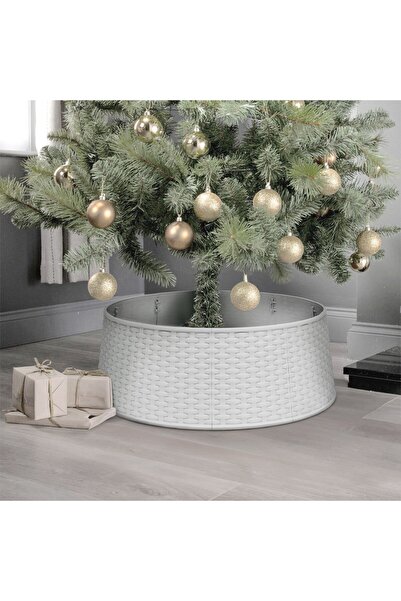 CED AUTO TRADE Masca pentru suportul bradului de Craciun - alb, plastic - 65 x 23 cm