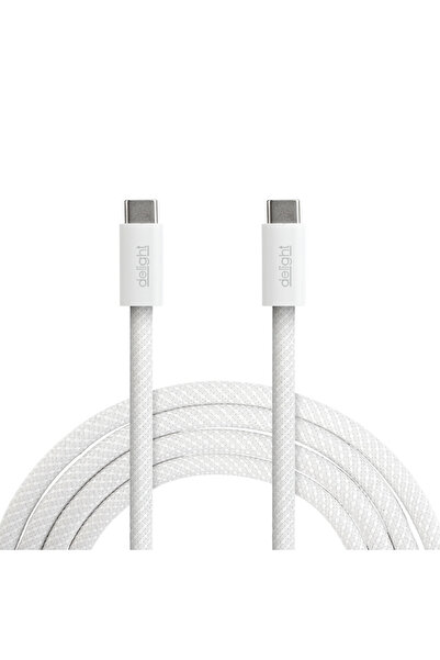 CED AUTO TRADE Power and data cable Type-C / Type-C, 1 m, 5A, 240W, white, with textile sheath