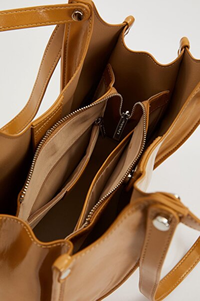 Levidor A.Kahve Double Compartment Large Shoulder Bag