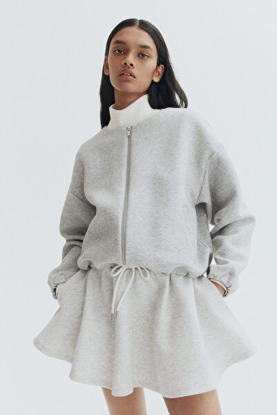 H&M Fermuarlı Scuba Sweatshirt