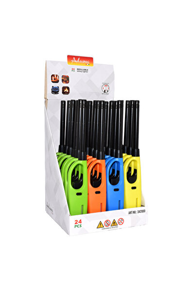 CED AUTO TRADE Gas lighter - refillable - multiple colors - 24 pcs/set