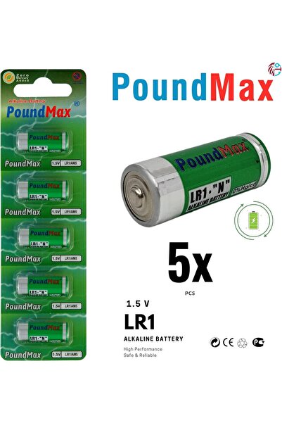 PoundMax 5 adet 910A (LR1) 1.5V Alkalin Pil