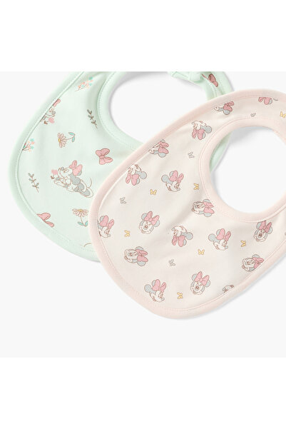 Disney Minnie Mouse Print Bib with Button Closure - Set of 2