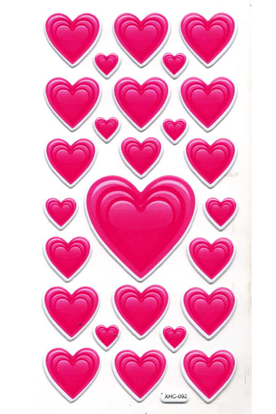 Limmy ملصق ملصق منقوش (XHC092)-18x9 سم- قلوب وردية