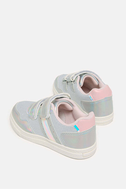 REDTAG Girls Silver Material Block Sneaker