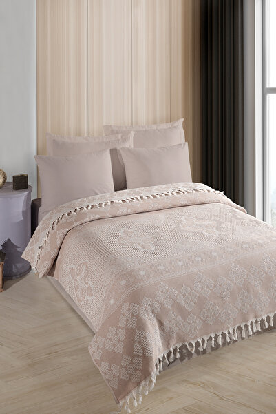 Enlora Home Çok Amaçlı Pike Seti Çift Kişilik Osmanlı Bej (3 Parça)