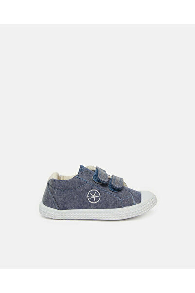 REDTAG Infant Boys Blue Denim Double Strap Sneaker
