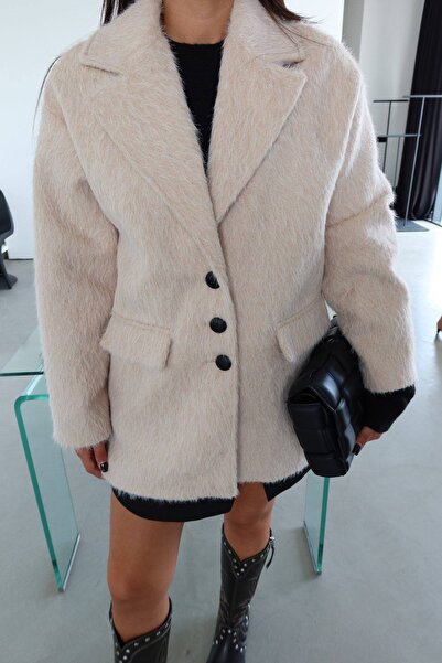 ossons Double-Breasted Collar Double Pocket Soft Jacket