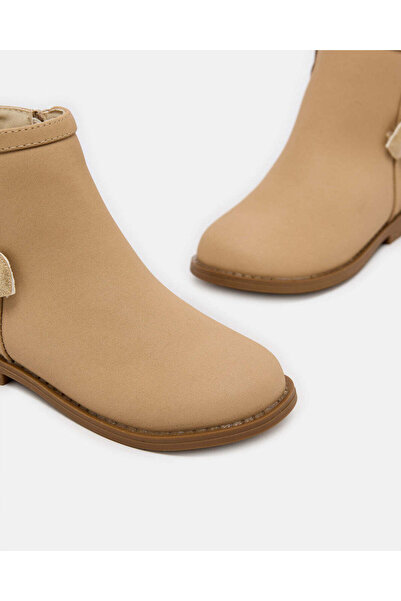 REDTAG Girls Beige Heart Charm Chelsea Boot