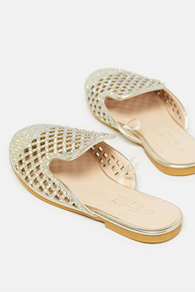 REDTAG Girls Gold Embellished Mule