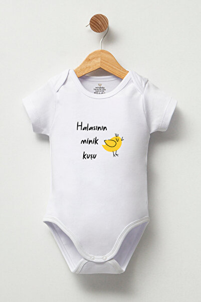 Naive Baby 100% Cotton Baby Bodysuit - Auntie's Little Bird Bodysuit - Baby Bodysuit Badi - Lettered Bodysuit