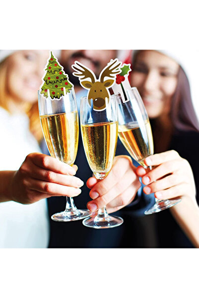 Alista Home Χριστουγεννιάτικες διακοσμήσεις για ποτήρια - 8 είδη - 16 τεμάχια...