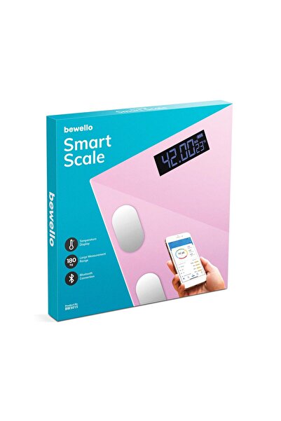 CED AUTO TRADE Smart scale - 180 kg - battery - glass - pink