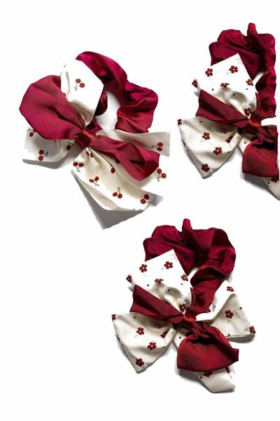 New Obsessions 3 Pieces of Cute Bowknot Satin Hair Clip