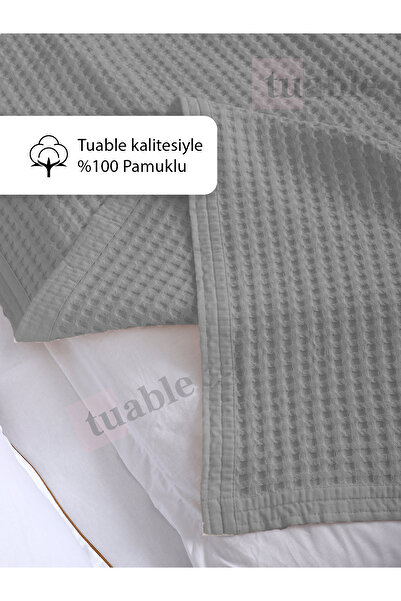 Tuable Waffle Anthracite Pike Double Size 220X240Cm 100% Cotton Soft Pike