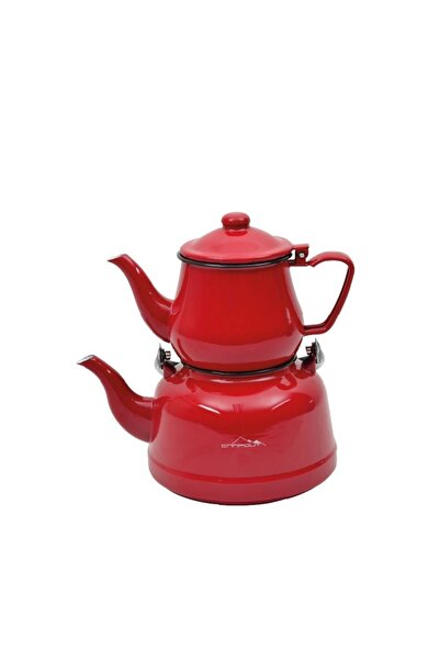 abnturk Kırmızı Emaye Çaydanlık Takımı 1.7L & 4.2L – Ultra Lux Tasarım, Şık v...