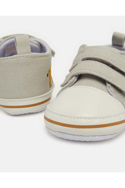 REDTAG Baby Grey Embroidered Pram Shoes