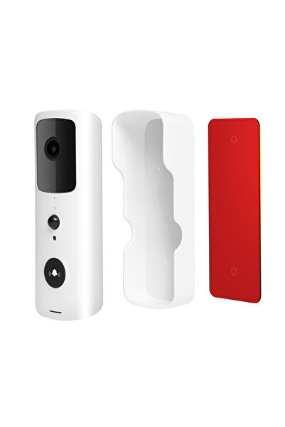 CED AUTO TRADE Smart Wi-Fi video doorbell set - battery powered - MicroSD, FHD, PIR - white