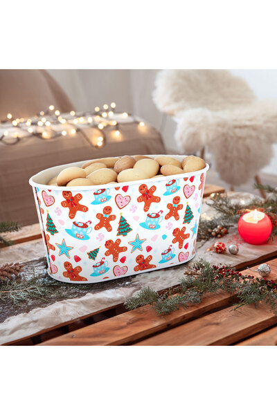 Alista Home Διακοσμητικό μεταλλικό καλάθι – σχέδιο μελόψωμου – 19 x 11,5 x 9,...