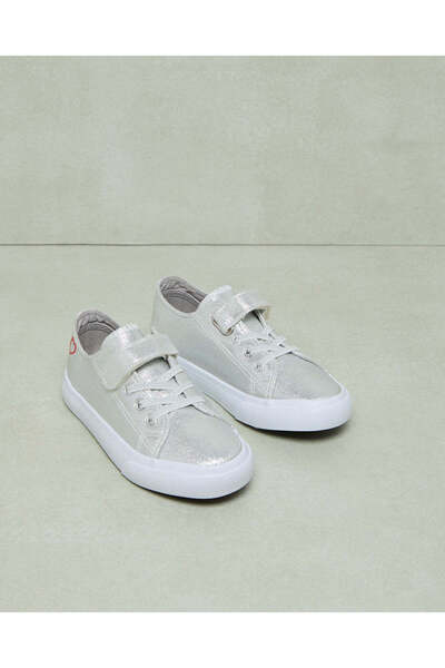 REDTAG Girls Silver Lace-Up Sneaker