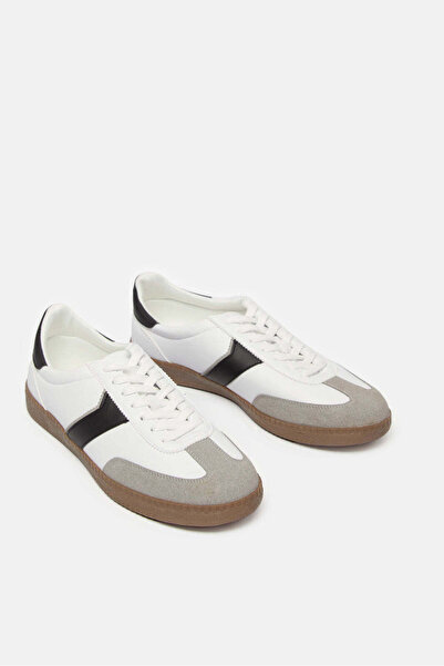 REDTAG Men White Material Block Sneakers