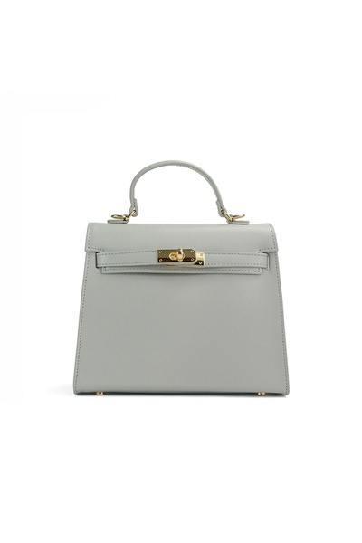 Posete Fagaras Thea Slim Mini Leather Purse - Grey - Light, 1 Compartment, 1 Pocket, Adjustable Strap max 122 cm