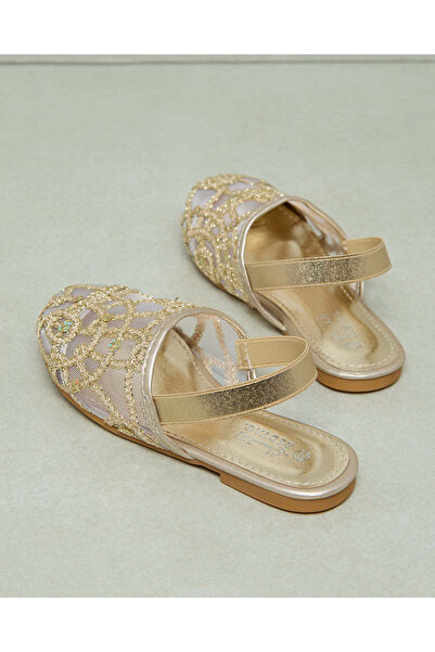 REDTAG Girls Gold Backstrap Mule