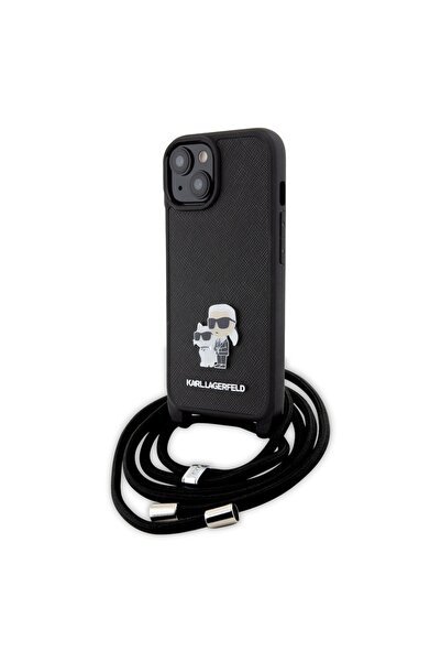 Karl Lagerfeld Carcasă pentru iPhone 15 Plus, Saffiano Crossbody, Negru