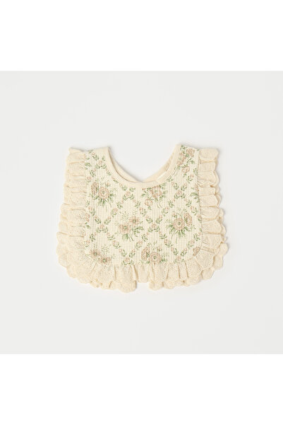 giggles مريلة مطبوعة بالزهور مع تفاصيل كشكشة وإغلاق برباط