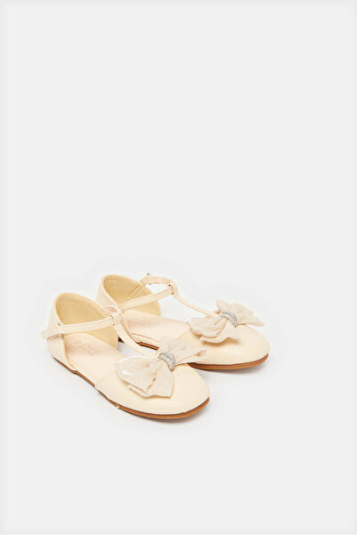 REDTAG Girls Cream Embellished Ballerina