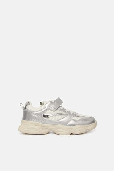 REDTAG Senior Girls Silver Colour Block Trainer