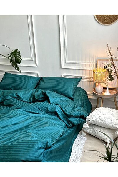 Demya Home 100% Cotton Satin Duvet Cover Set Double Size (1St) Class Domestic Production)