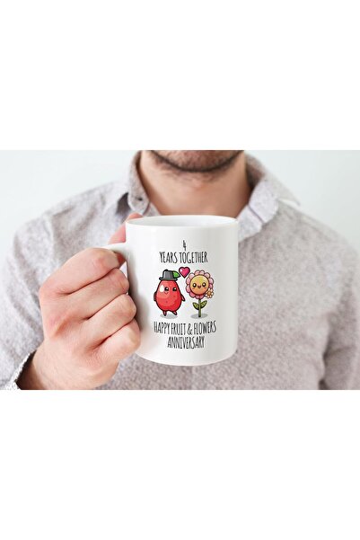 NASAQ 4th Anniversary Gift Mug for Men & Women - "4 Years Together" 11oz Ceramic - Stuff4