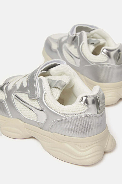 REDTAG Senior Girls Silver Colour Block Trainer