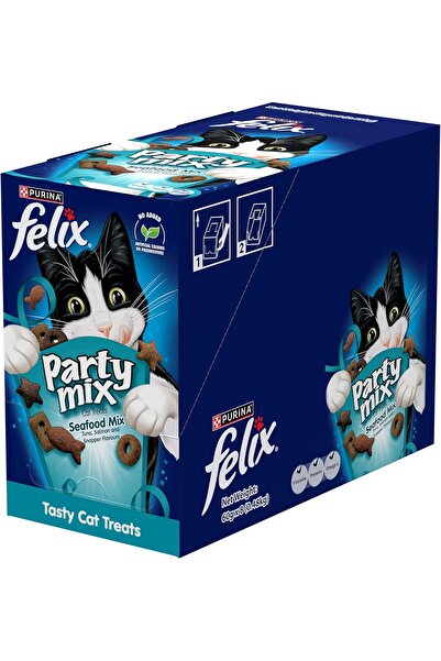 Felix Party Mix Seafood Flavour Cat Treats — Tuna, Salmon & Sea Fish (8 x 60g)