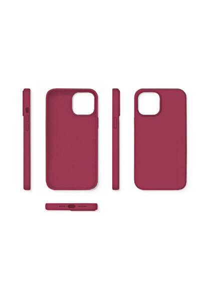 Casey Studios Soft Silicone iPhone 12 Mini Case, Microfiber Inside, Protective, Slim, Burgundy