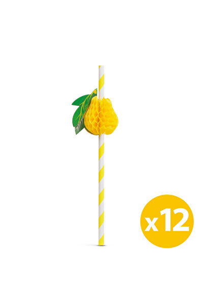 OEM Paie de hartie - fructe 3D - 197 x 6 mm - 12 bucati / pachet