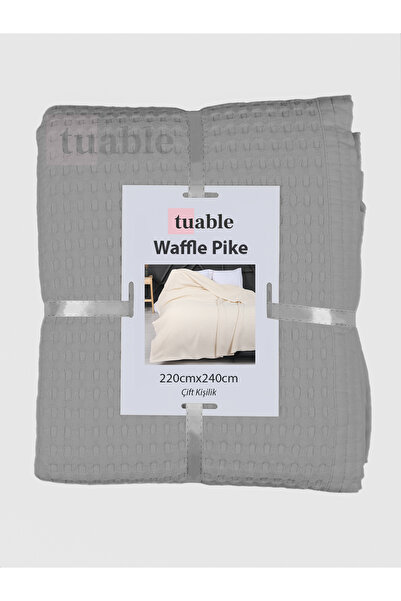 Tuable Waffle Anthracite Pike Double Size 220X240Cm 100% Cotton Soft Pike