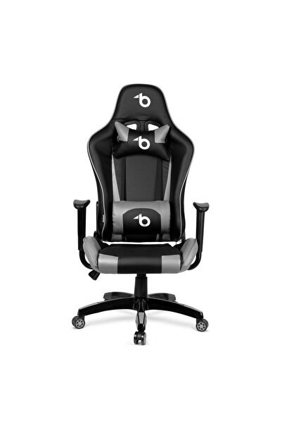 CED AUTO TRADE Gray gaming chair - with waist cushion and head pillow