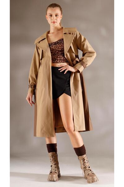 shE tekstil Italian Style Asterli Trench Coat Stone