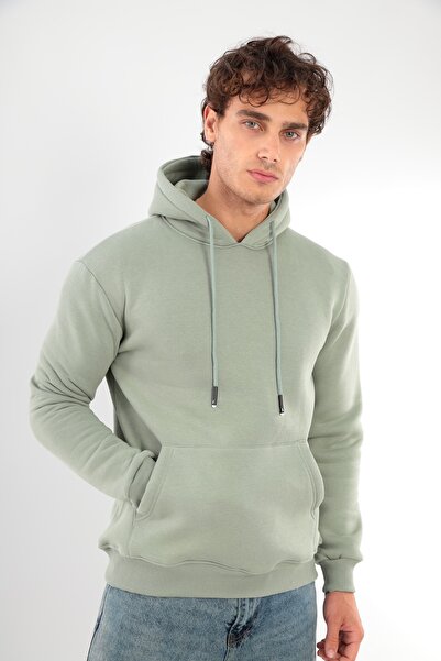FRANCO RENZO Unisex Standard Cut 3 Thread Hooded Cotton Sweatshirt with Fleece Inside