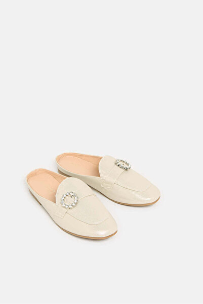 REDTAG Senior Girls Gold Buckle Embellished Mule