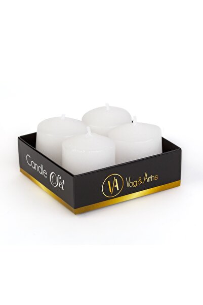 CED AUTO TRADE Candle set – white, unscented – 4 x 45 g