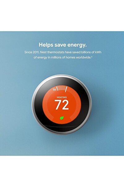 Google Nest 3rd Generation Learning Programmable Thermostat - Carbon Black (T3016US)