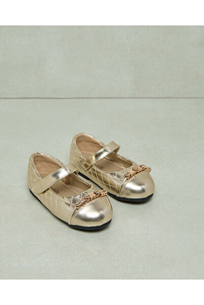 REDTAG Infant Girls Gold Strap Ballerina