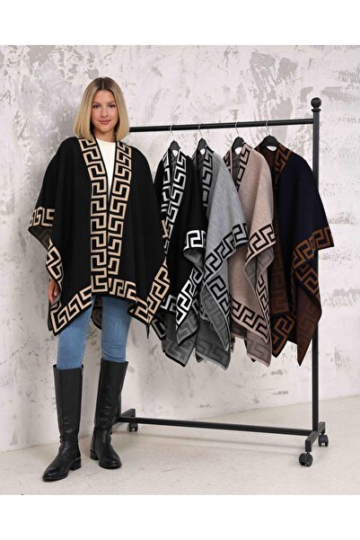 eurasia fashion Siyah Krem Triko Panço