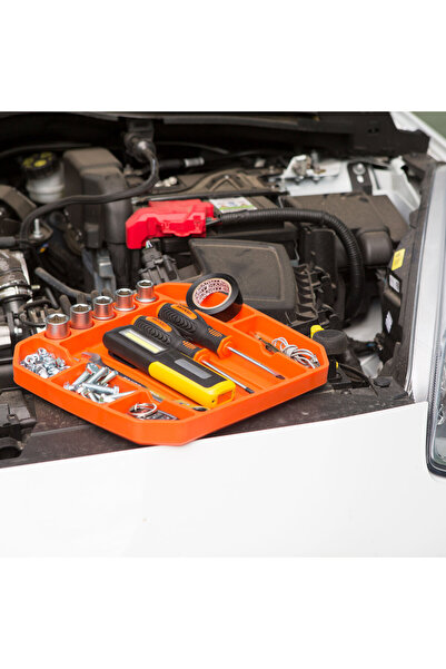 CED AUTO TRADE HANDY - Rubber tool tray, with compartments and ruler - 26 x 23.5 x 2.5 cm