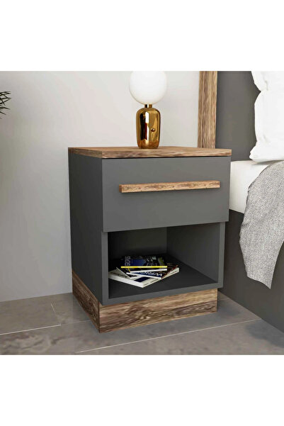 Stylish Home Modern bedroom set in gray and brown, 6 pieces - SetBR-03